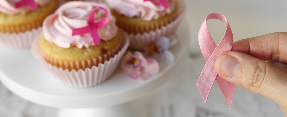 Breast cancer awareness ribbon cupcakes
